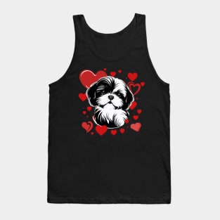 My Little Valentine Shih Tzu Love And Hearts Tank Top